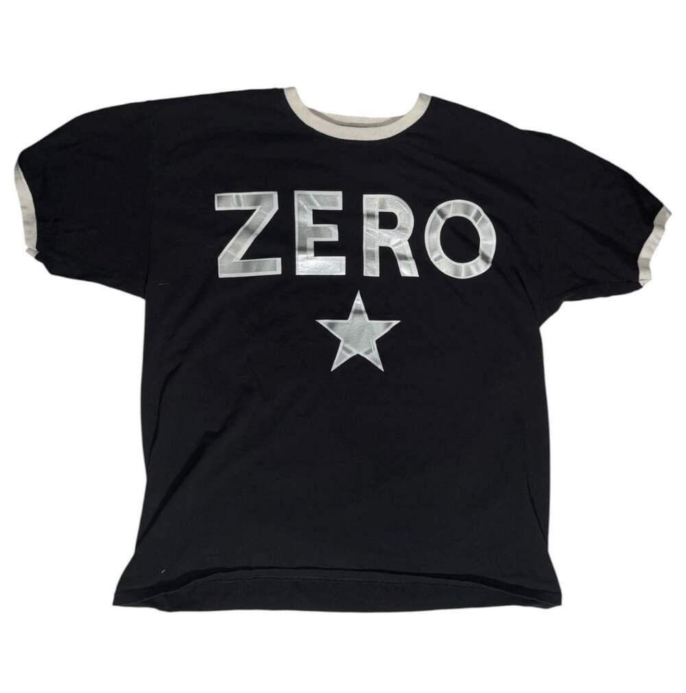 Smashing Pumpkins Zero T-Shirt Black Silver Ringer Graphic 90s Rock Band